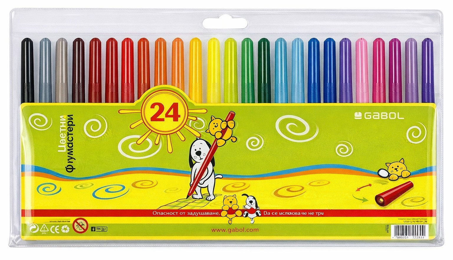 Флумастери 24 цвята Gabol