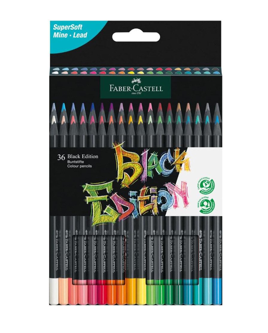 Цветни моливи Faber-Castell Black Edition 36 цвята