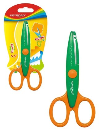 Ножица KEYROAD ZIG ZAG 14см, зелена