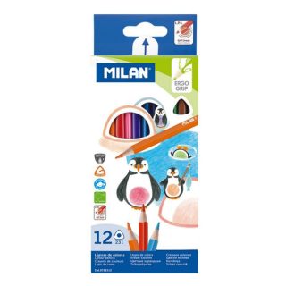 Цветни моливи MILAN 12 цвята, триъгълни
