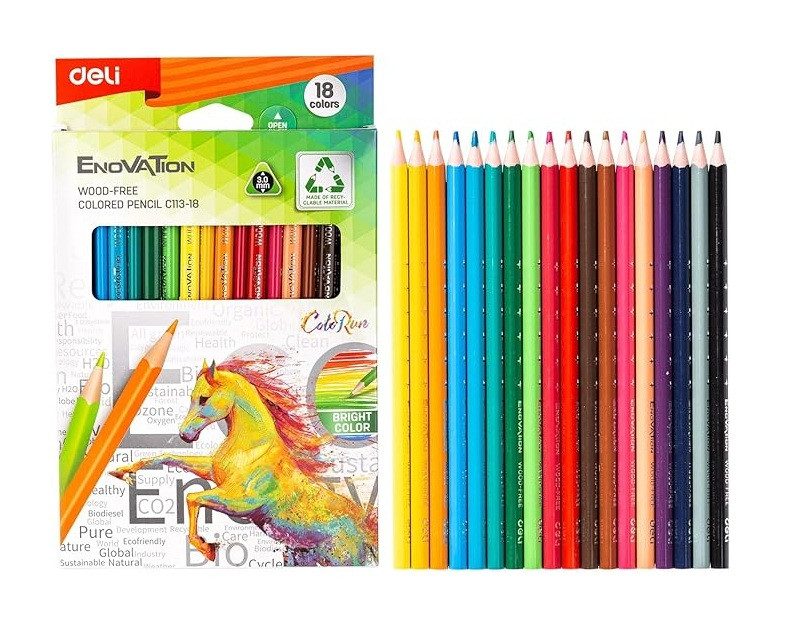Цветни моливи Deli Enovation 18 цвята