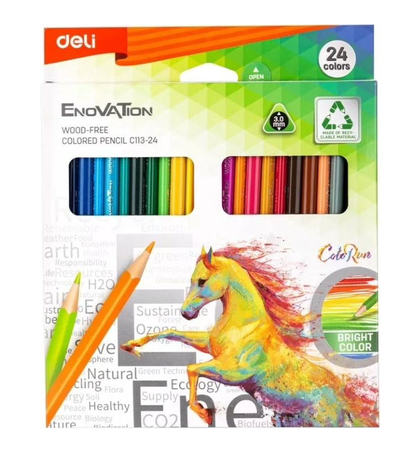 Цветни моливи Deli Enovation 24 цвята