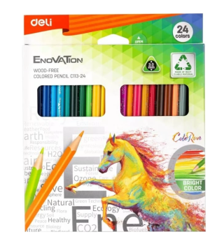 Цветни моливи Deli Enovation 24 цвята