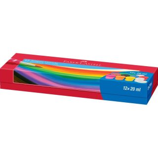 Темперни бои Faber-Castell 12 цвята, 20 мл.