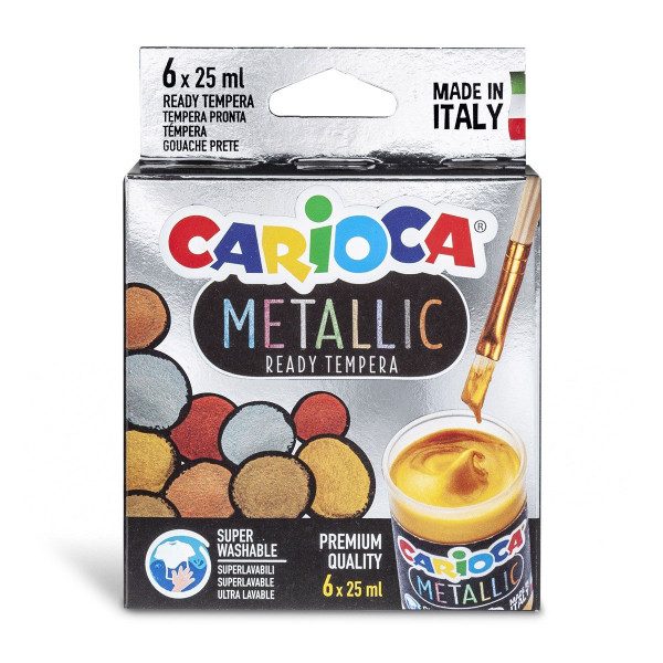 Темперни бои Carioca Metallic 6 цвята