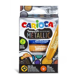 Темперни бои стик Carioca Temperello Metallic 6 цвята