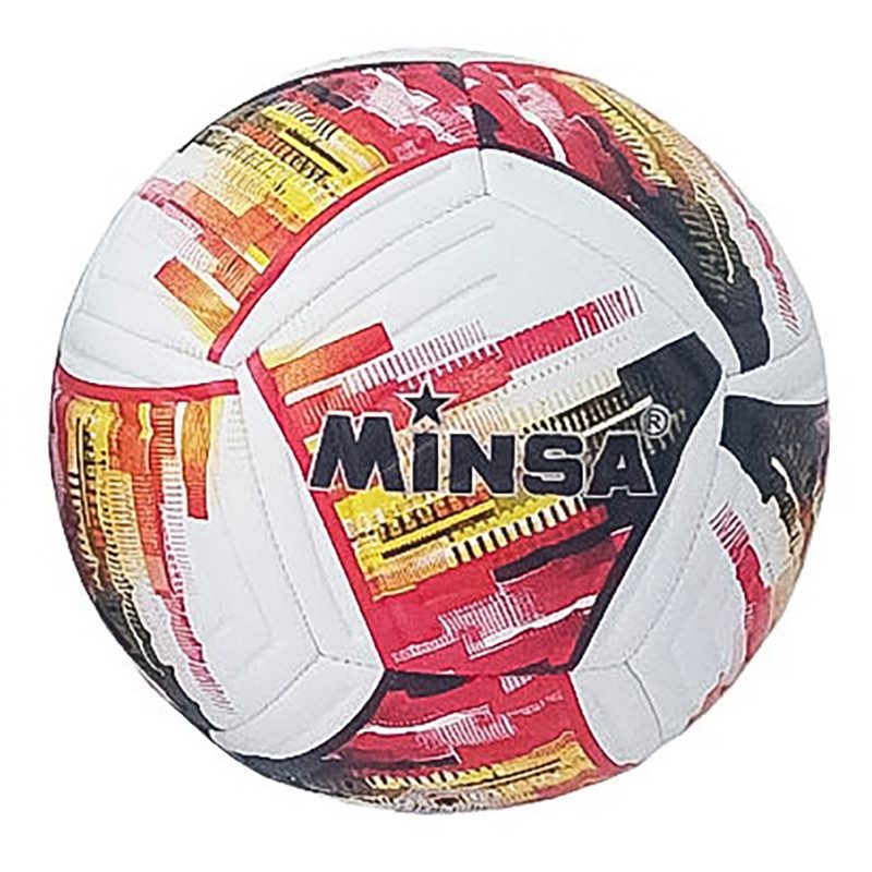 Футболна топка, MINSA 5-7409 807409,  кожа, червена