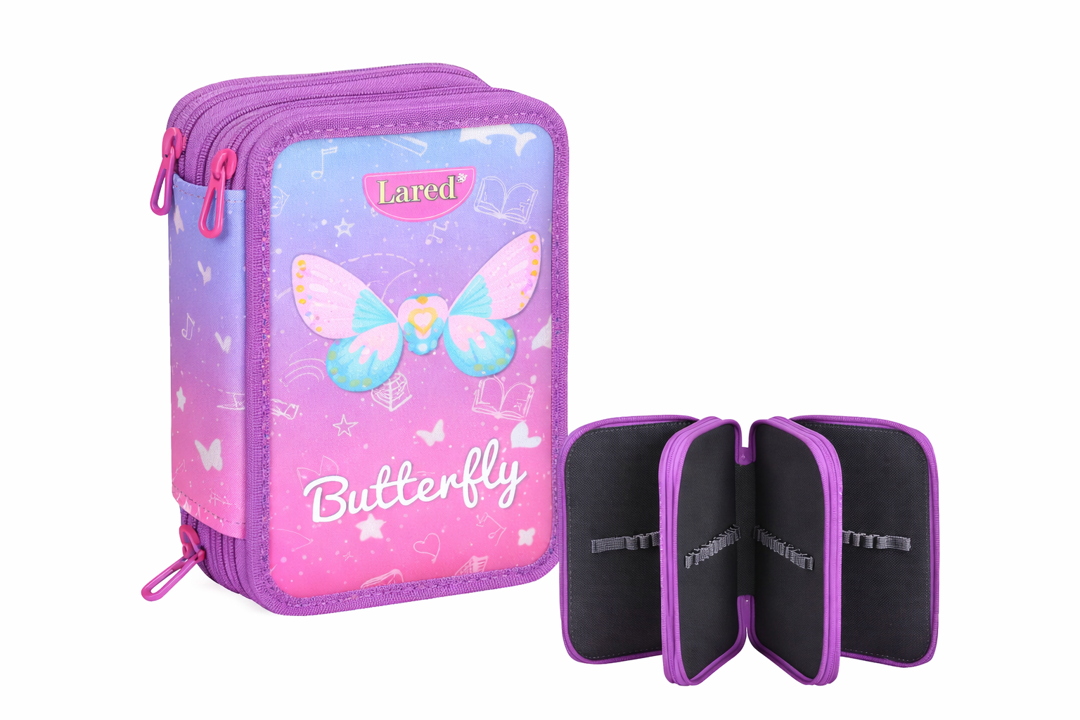 Несесер 3 ципа LARED BUTTERFLY D04-100