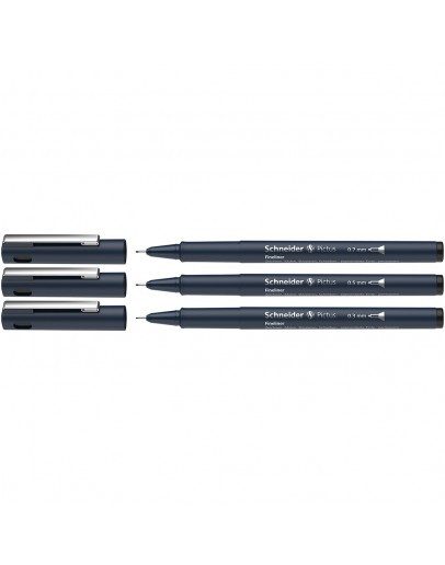 Тънкописец Schneider Pictus, комплект 3 броя, 0.3, 0.5 и 0.7 мм, черен