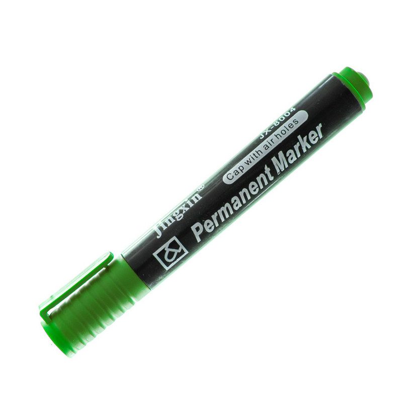 Перманентен маркер  JX-8004, объл връх, зелен