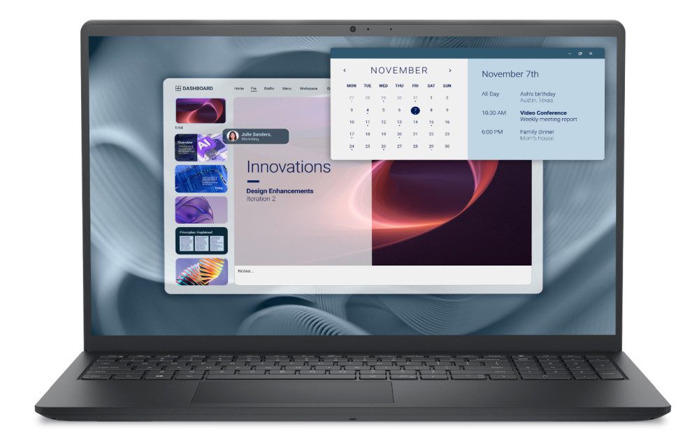 Лаптоп Dell Pro 15 Essential PV15250, Intel Core 3 100U, 15.6" FHD (1920x1080), 8GB, 512GB M.2 PCIe NVMe