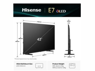 Телевизор Hisense 43" E7Q 4K Ultra HD 3840x2160, QLED