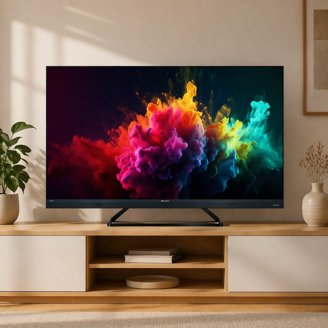 Телевизор Sharp 55FQ8EG, 55" QLED GOOGLE TV, 4K 144Hz Quantum Dot 3840x2160 Aluminium Slim Frameless