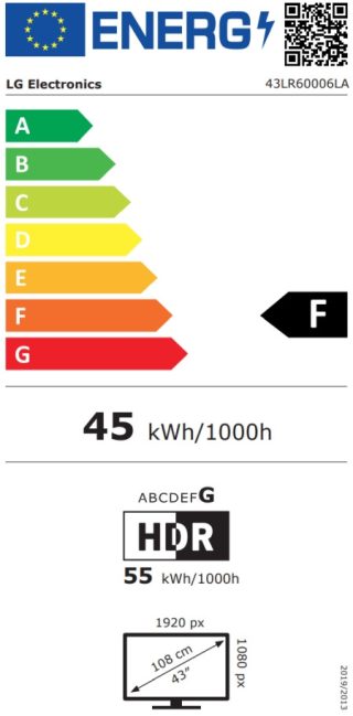 Телевизор LG 43LR60006LA, 43" LED FHD TV, 1920x1080