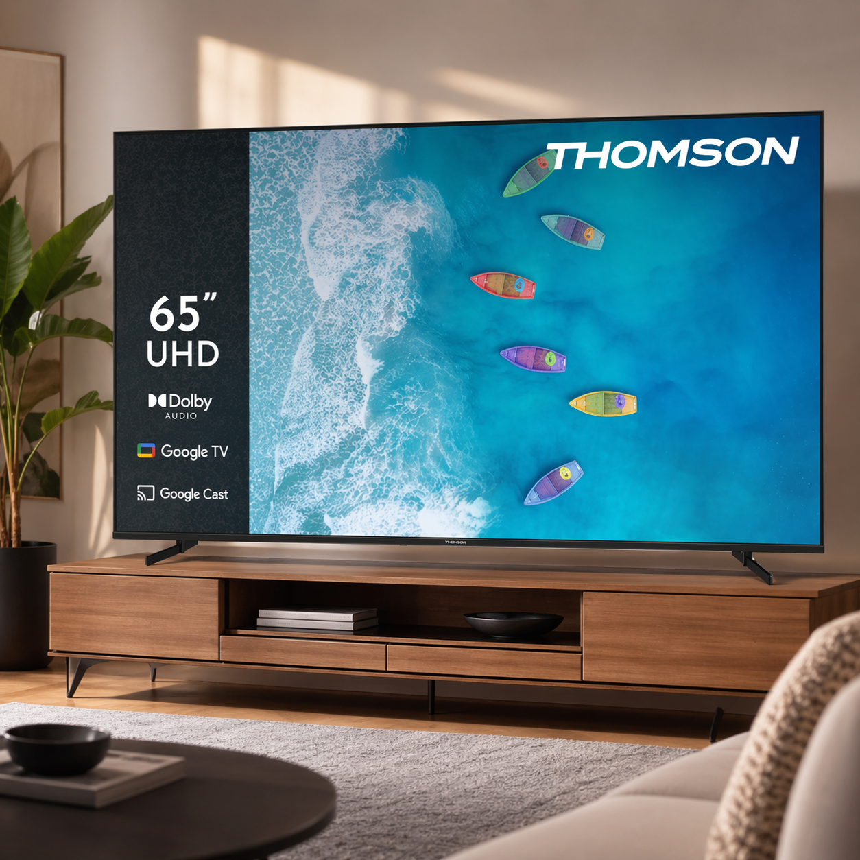 Телевизор Thomson 65" UHD Google TV, 3840 x 2160