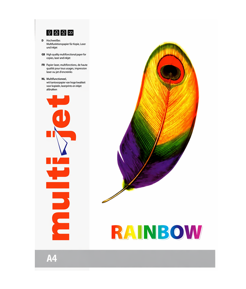 Цветна хартия микс Multi Jet пастел A4 5x50 л. 80 g/m2