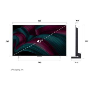 Телевизор LG OLED42C51LA, 42" UHD OLED evo, 4K 3840x2160