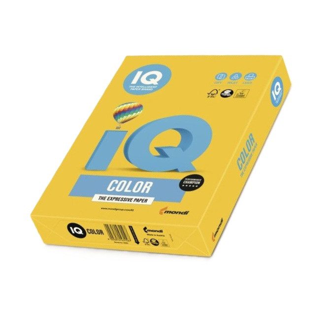 Цветна хартия MONDI IQ Color A4 500 л. 80 г/м² SY40 слънчево жълто