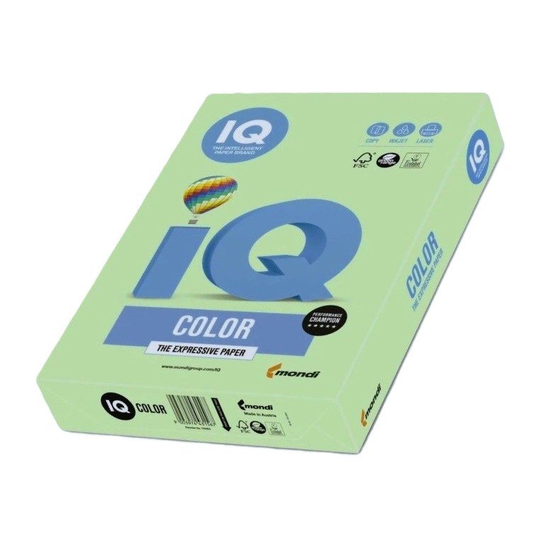 Цветна хартия MONDI IQ Color A4 500 л. 80 г/м² MG28 пастелно зелено
