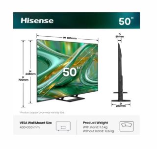 Телевизор Hisense 50" E8S 4K Ultra HD, 3840x2160