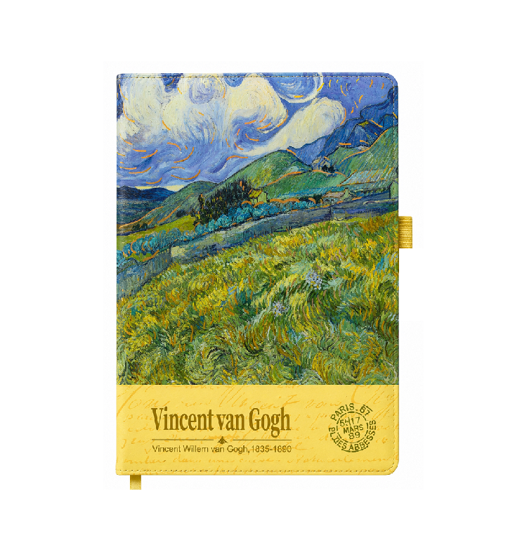 Тефтер с ластик за химикал 11/16 см. 80 л. Van Gogh - Landscape from Saint-Rémy - 6500-27