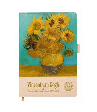 Тефтер с ластик за химикал 11/16 см. 80 л. Van Gogh - Sunflowers - 6500-27