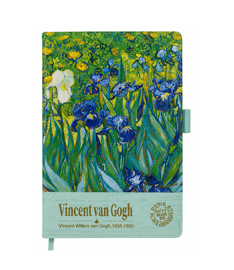 Тефтер с ластик за химикал 11/16 см. 80 л. Van Gogh - Irises - 6500-27