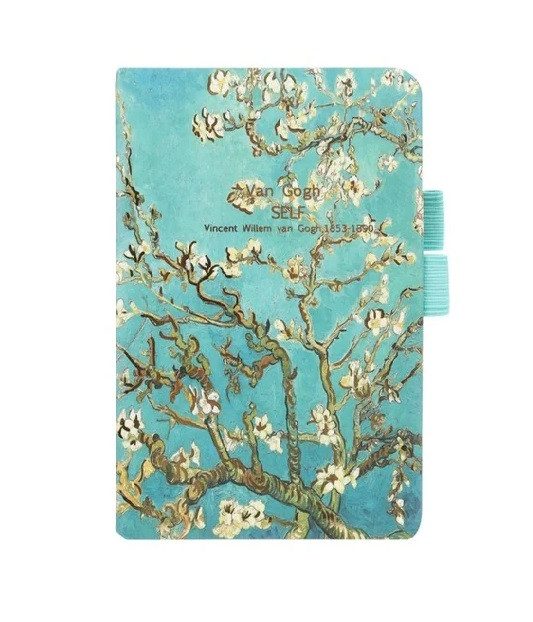 Тефтер с ластик за химикал 11/16 см Van Gogh - Almond Blossoms - 6500-8