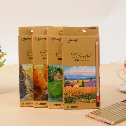 Цветни моливи 12 цвята дълги Yalong, YL830053