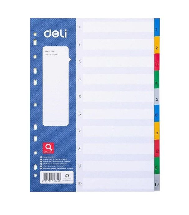 Разделител Deli Start Plus 10 цв. 5724