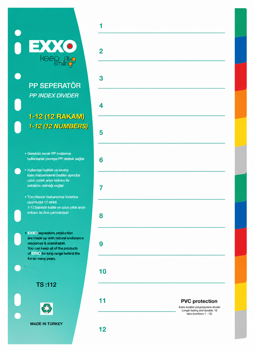 Разделители PVC EXXO цифри 1-12